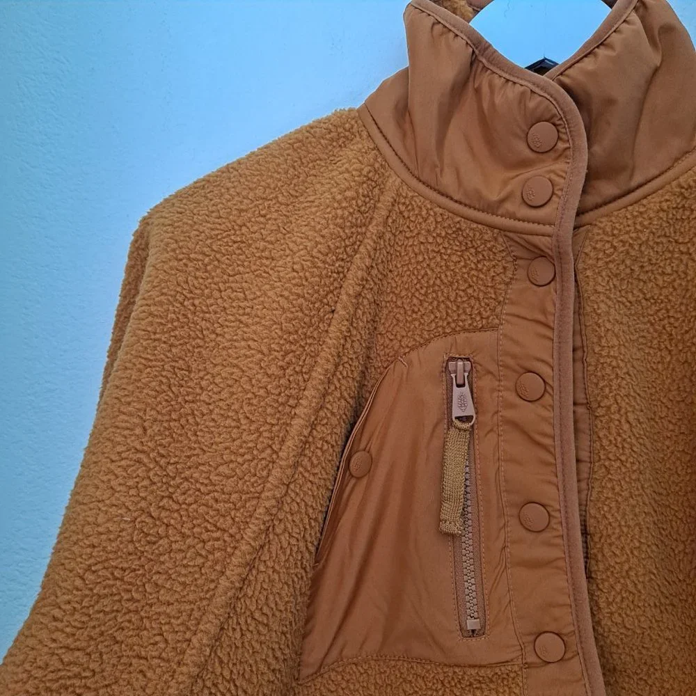 Free People Mustard Yellow Sherpa Jacket